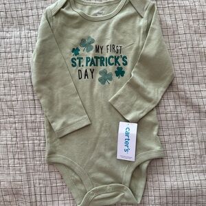 Carter's Olive 'My First St. Patrick's Day' Bodysuit